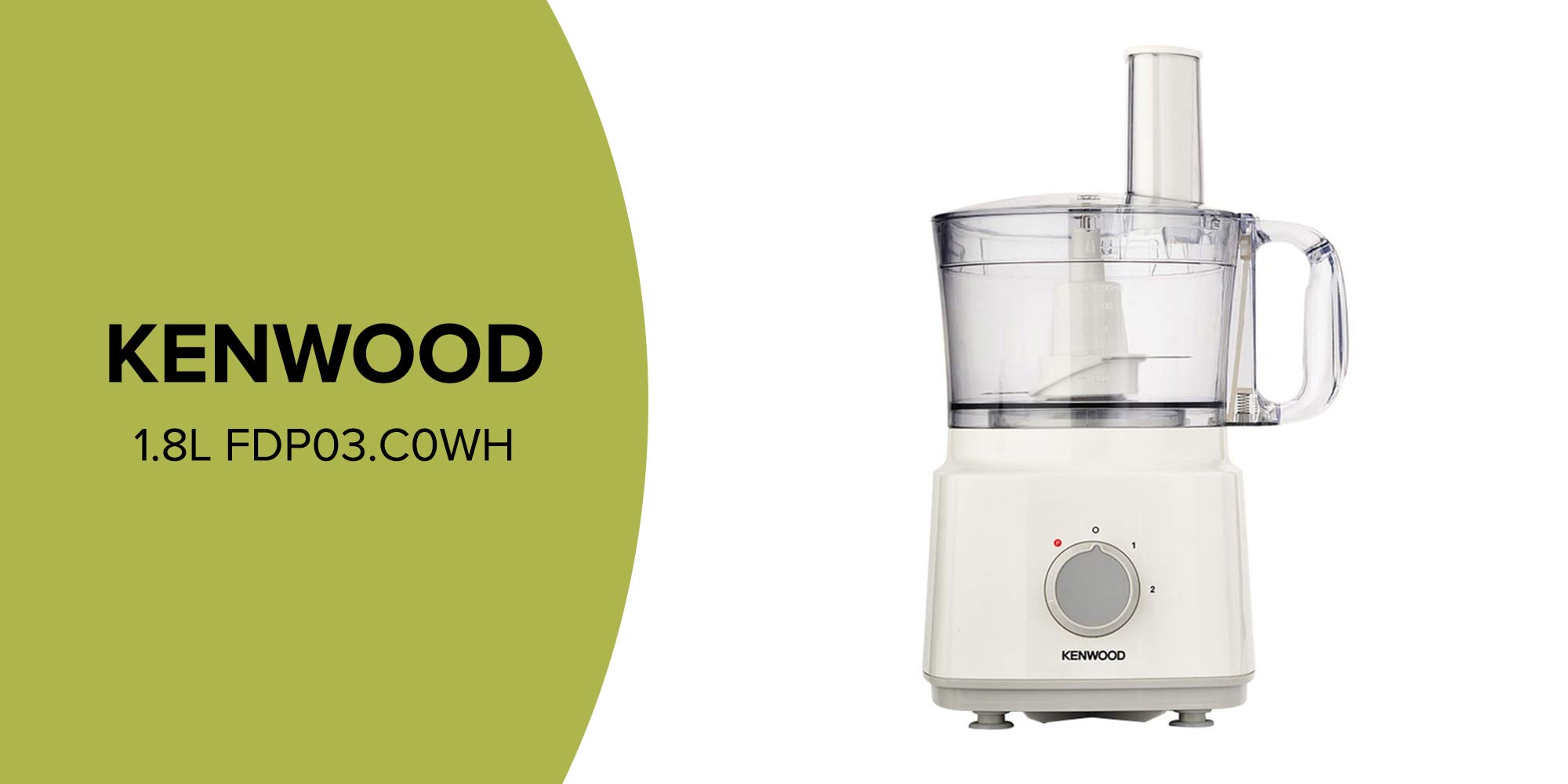 Food Processor Multi-Functional With 3 Interchangeable Disks, Blender, Whisk, Dough Maker Bowl 2 L 750 W FDP03.C0WH White