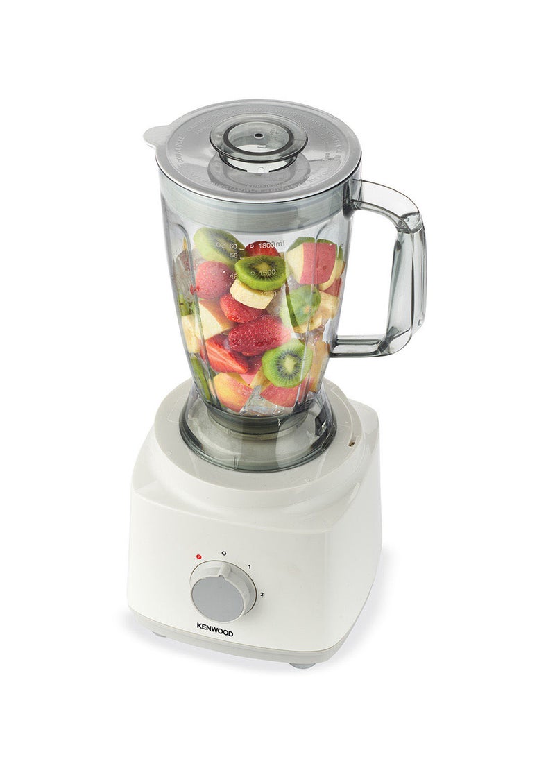 Food Processor Multi-Functional With 3 Interchangeable Disks, Blender, Whisk, Dough Maker Bowl 2 L 750 W FDP03.C0WH White