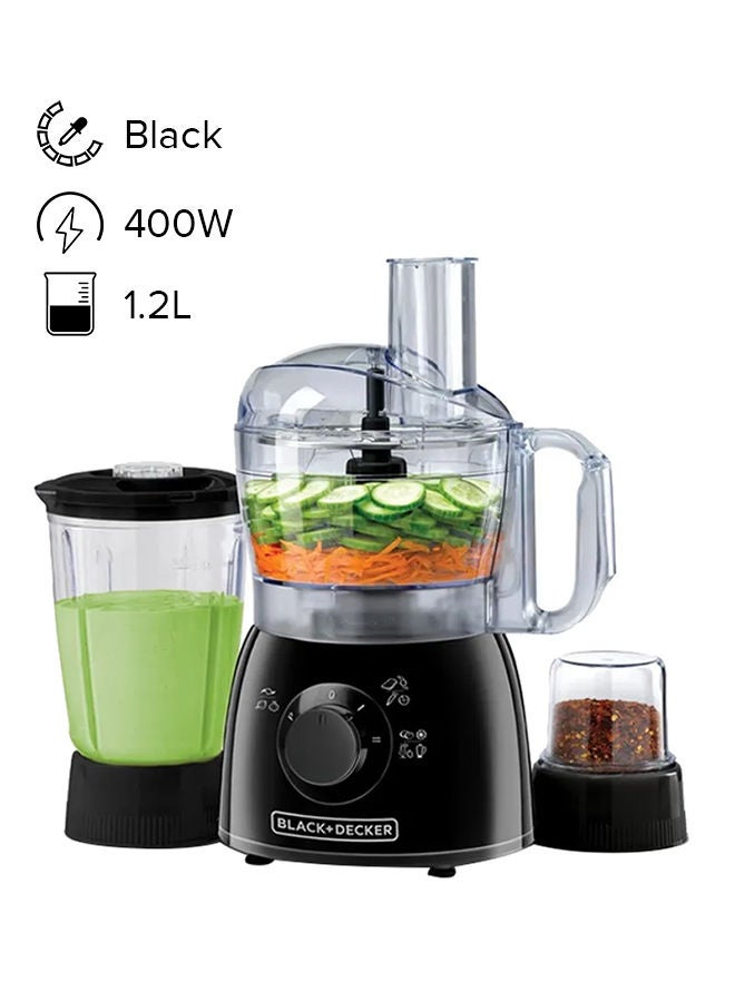 Food Processor 29 Functions 4-in-1 (Blender + Grinder + Dough Maker + Food Processor) 1.2 L 400.0 W KR42-B5 Black