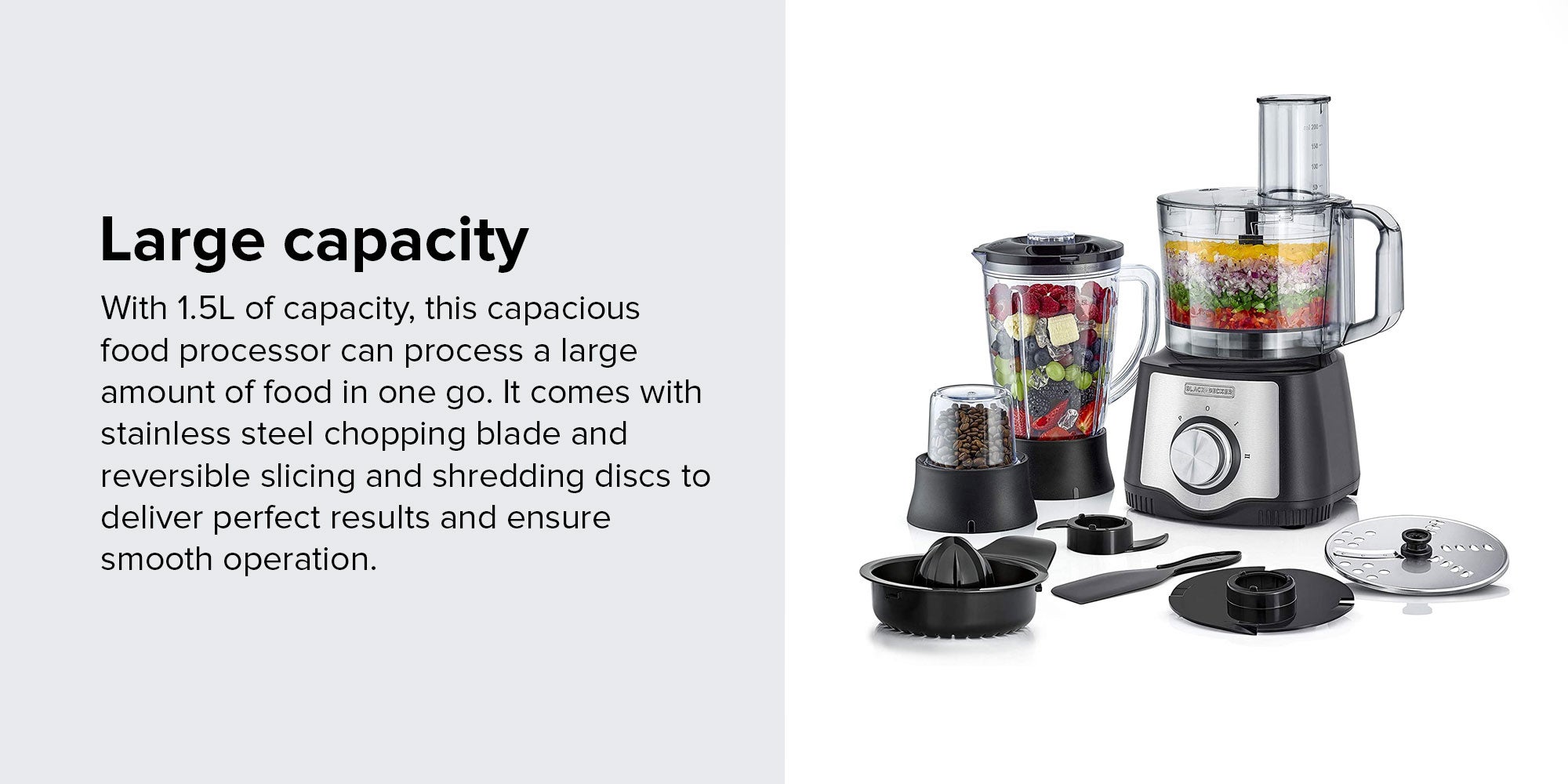 Food Processor 29 Functions 6-in-1 (Blender + Grinder + Citrus Juicer + Dough Maker + Whisker + Food Processor) 600 W FX650-B5 Black/Silver