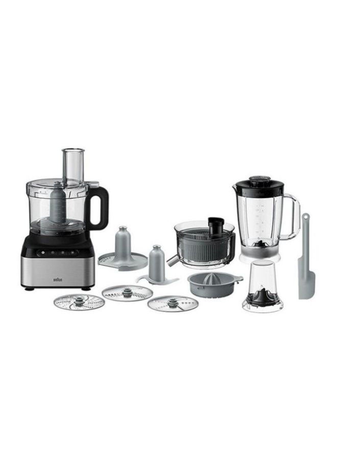 Food Processor 12 in 1, 2 Speeds, Pulse Function, 2.1L Bowl capacity, 1.2L Blender, Slicing and Grating disc, Citrus Juicer, Juice Extractor, Dough, 2.1 L 800 W FP3235SI Grey