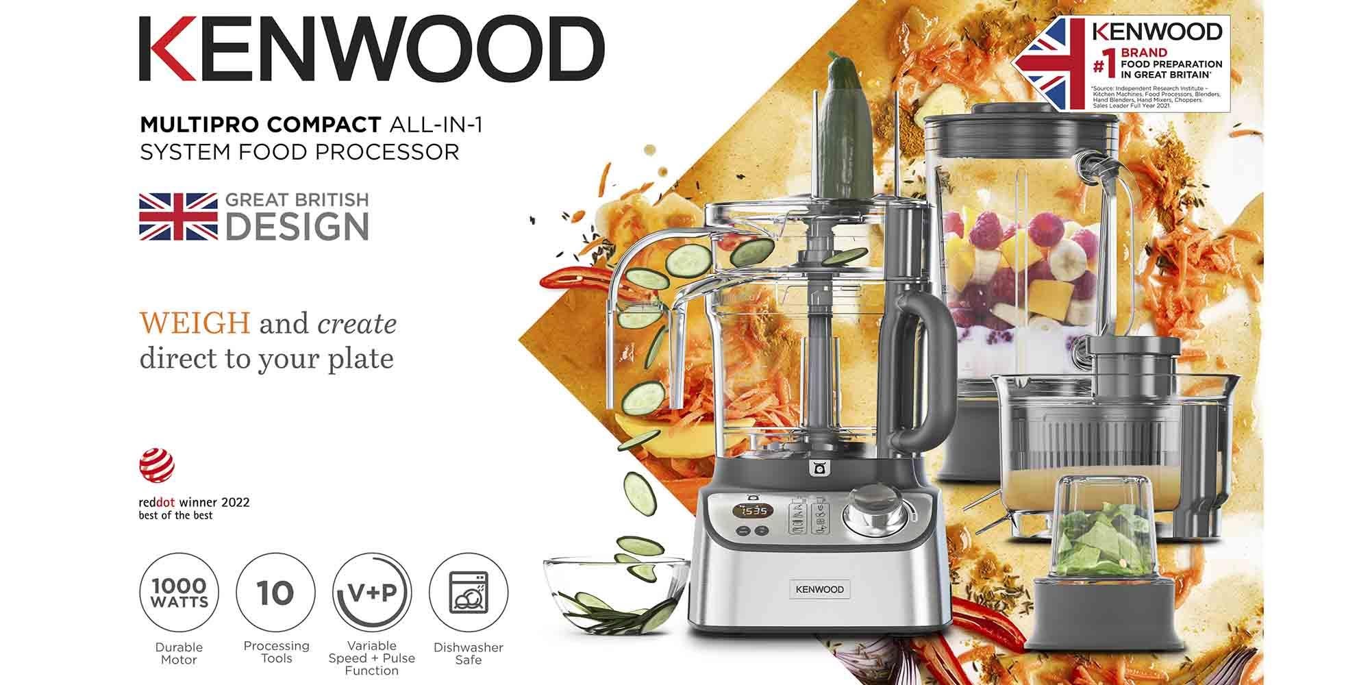 Food Processor, 3L Food Processor, 1.5L Thermo Resist Glass Blender, 11 Processing Attachments, Glass Multi Mill, Juice Extractor, Digital Display, Kitchen Scale, 3 L 1000 W FDM71.980SS silver