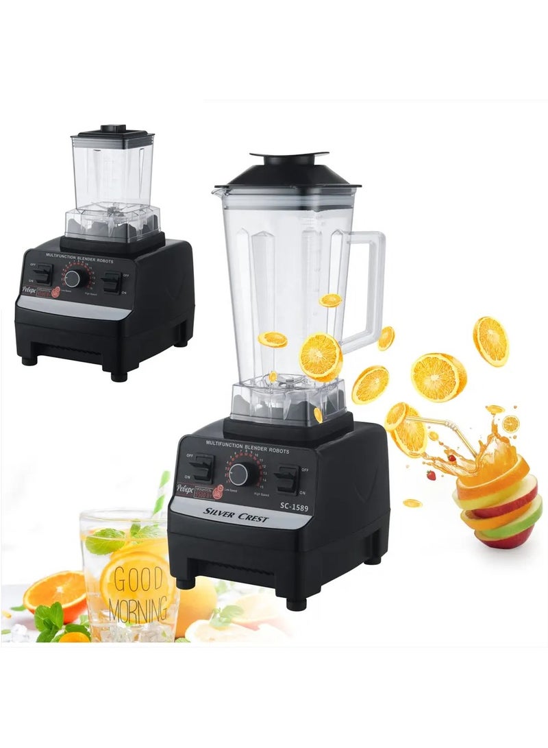 Double Cup Electric Silver Crest Commercial Blender
15-Speeds Multifunctional Countertop Blender Ice Shaver Food Grinder 2.5L 4500W SC-1589 Black Red