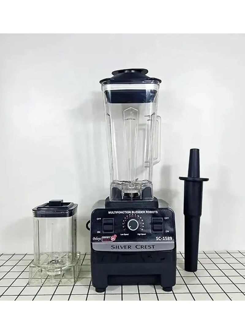 Double Cup Electric Silver Crest Commercial Blender
15-Speeds Multifunctional Countertop Blender Ice Shaver Food Grinder 2.5L 4500W SC-1589 Black Red