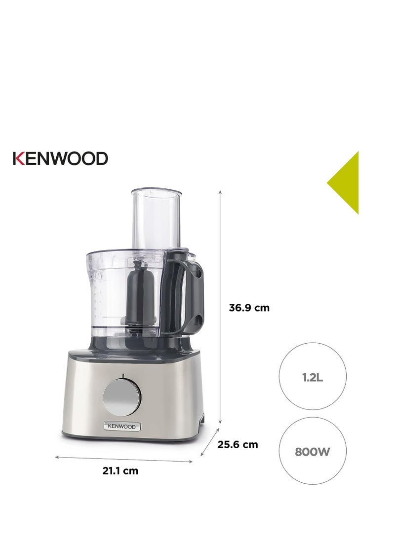 Food Processor Multi-Functional With 3 Stainless Steel Disks, Blender, Dual Metal Whisk, Dough Maker, Citrus Juicer 800 W FDM301SS SILVER