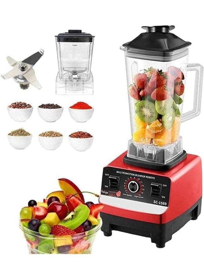 Silver Crest 4500W Heavy Duty Commercial Grade BlenderMultifunctional  Juicer Mixer with 2 Jars SC 1589 Dishwasher Safe, Stainless Steel Blades Fruit Processor, Grinder, Smoothie Maker