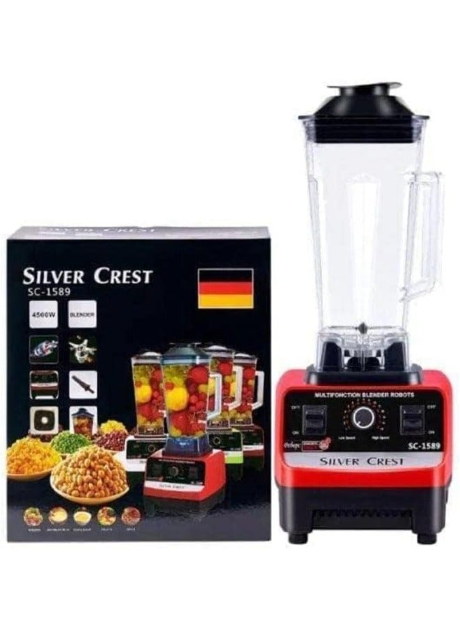 Silver Crest 4500W Heavy Duty Commercial Grade BlenderMultifunctional  Juicer Mixer with 2 Jars SC 1589 Dishwasher Safe, Stainless Steel Blades Fruit Processor, Grinder, Smoothie Maker