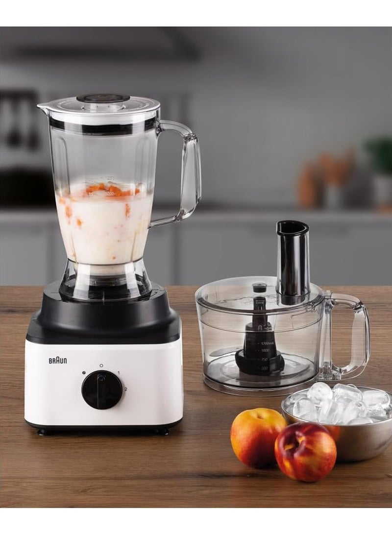 8-In-1 Food Processor System With Bowl And 1.8 L Blender/2 Speed Button And Pulse 2.1 L 750 W FP 0132 White