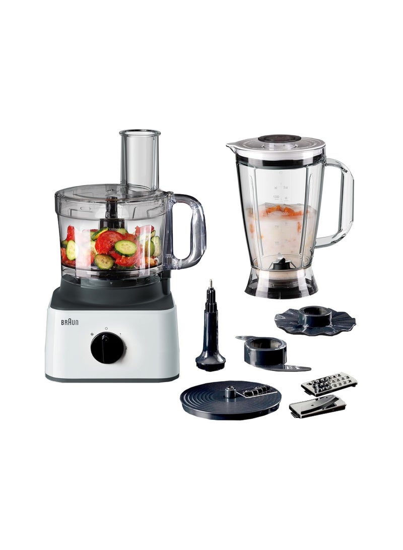 8-In-1 Food Processor System With Bowl And 1.8 L Blender/2 Speed Button And Pulse 2.1 L 750 W FP 0132 White