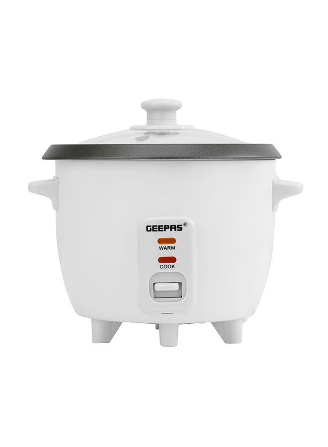 Rice Cooker with Non-Stick Cooking Pot | Automatic Cooking, Steam Vent Lid & Simple One Touch Operation, Multi Functional, Cool Touch Handle|Make Rice, Steam Healthy Food & Vegetables 0.6 L 300 W GRC1828 White