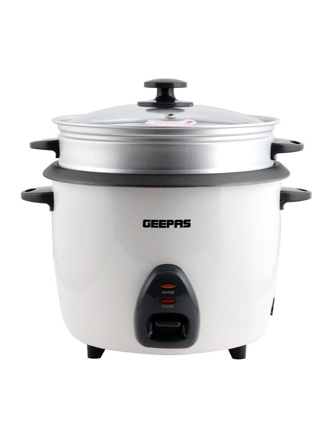 Electric Rice Cooker  -Cook/Warm/Steam, High-Temperature Protection - Make Rice & Steam Healthy Food & Vegetables, Tempered Glass Lid, Non Stick Inner Pot | 2 Year Warranty 2.2 L 900 W GRC4326 White/Black/Clear