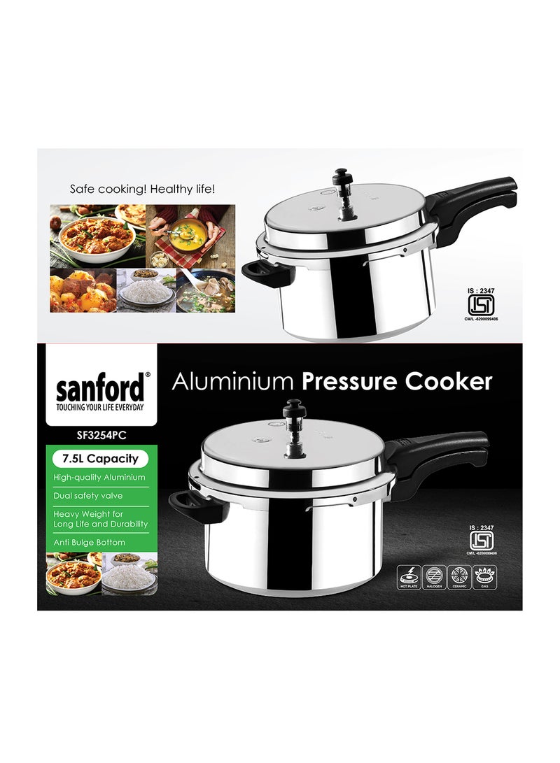 ALUMINIUM PRESSURE COOKER WITH INDUCTION BASE 7.5 L 20 W SF3254PC-7.5L Silver