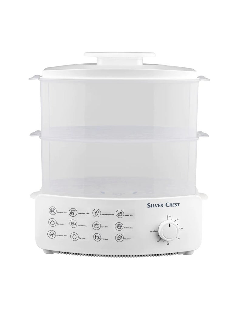 Household Two Tier Electric Food Steamer Cooker Multifunction Electric Steamer Vegetable Heating Breakfast Machine 12L Capacity 12 Multifunctional Modes 1500W Steamer