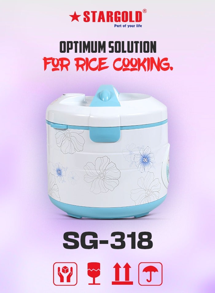 Electric Rice Cooker 1.8 Liter Automatic 700W Multi Cooker for Healthy Cooking