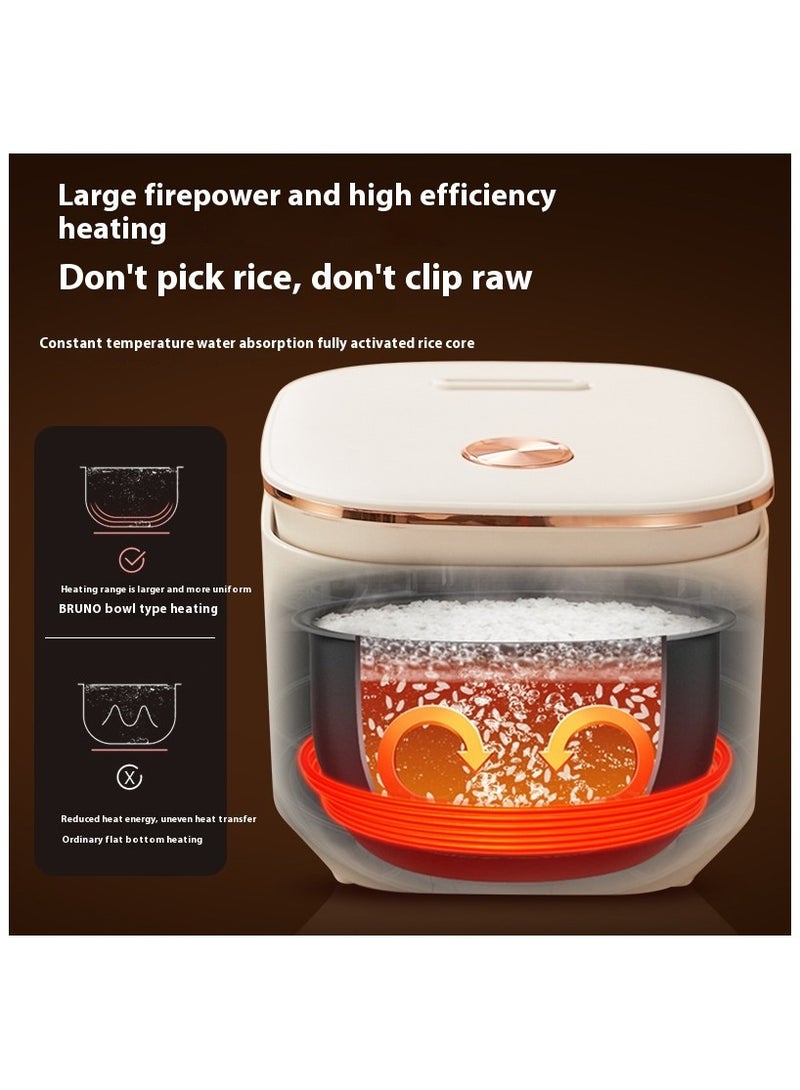 Smart Reservation Rice Cooker, Stainless Steel Inner Pot, Non-Stick Inner Pot, Cook/Steam/Keep Warm Function, 5 L, 900 W