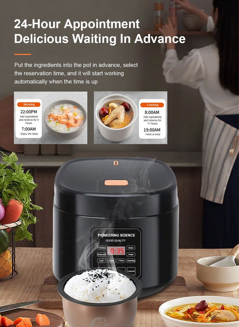 5 Liters - Electric Rice Cooker, 8 In 1 Instant Programmable, 700 Watts, 12 Smart Programs TK-108 Black