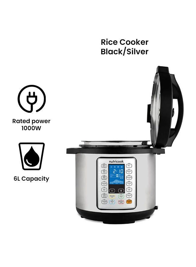 10-In-1 Smart Pot Prime Multi Use Electric Pressure Cooker 6.0 L 1000.0 W NC-SPPR6 Silver/Black