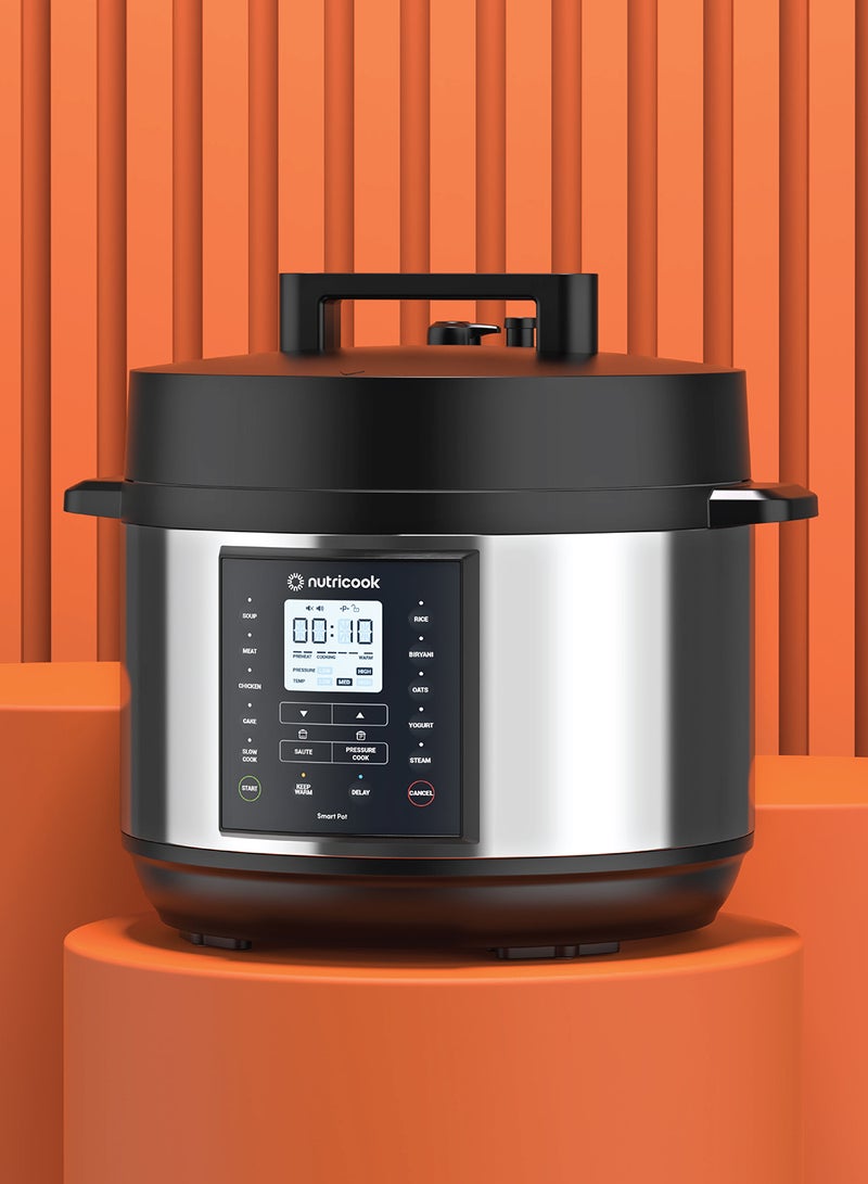 Smart Pot 2 Plus 9 Appliances in 1 Pressure Cooker Slow Cooker Rice Cooker Steamer Sauté Pot Yogurt Maker Soup Maker Cake Maker and Food Warmer 9.5 L 1500 W SP210L Silver/ Black