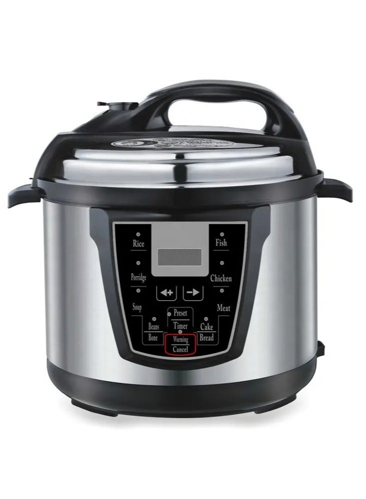 6 Liters Electric Pressure Pot, Black/Silver