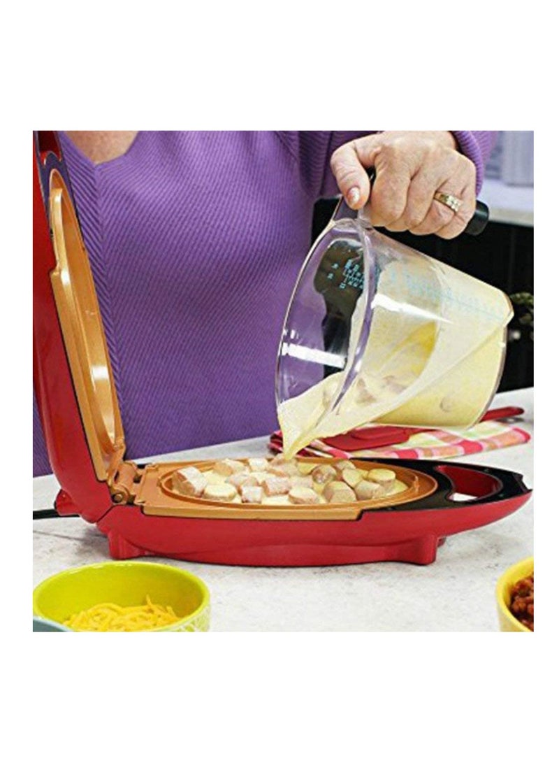 Grill Press Plate Red Copper 5 Minute Chef Double-Sided Copper-Infused Pan with Non-Stick Anti-Scratch Surface for Making Delicious Omelet