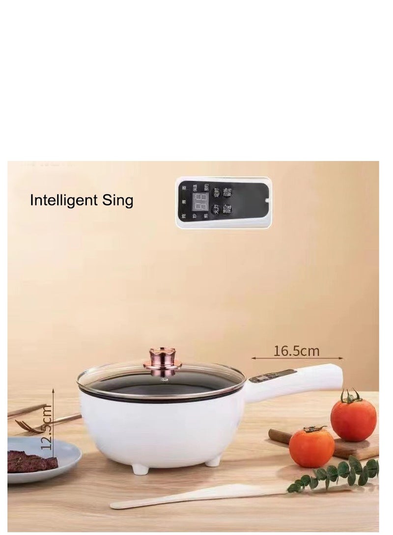 Electric Hot Pot with Steamer and Temperature Control  Non Stick Cooker Skillet Frying Pan Electric Saucepan ideal for cooking Noodles Eggs Steak Sautéing Steaming and Soup