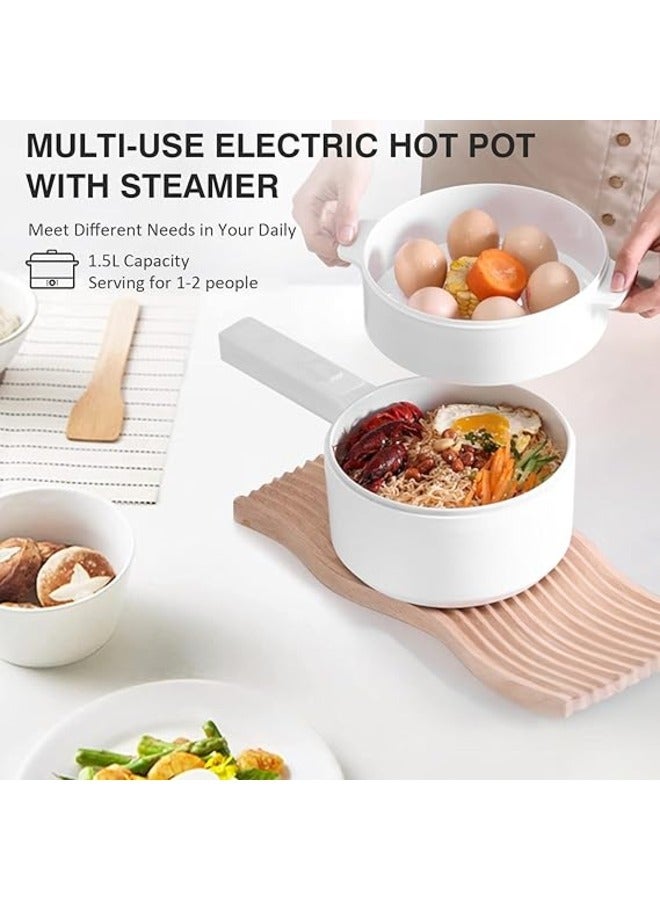 Electric saucepan-steamer (1.5 l) with lid and handle, 700W, mains Electric saucepan with non-stick coating