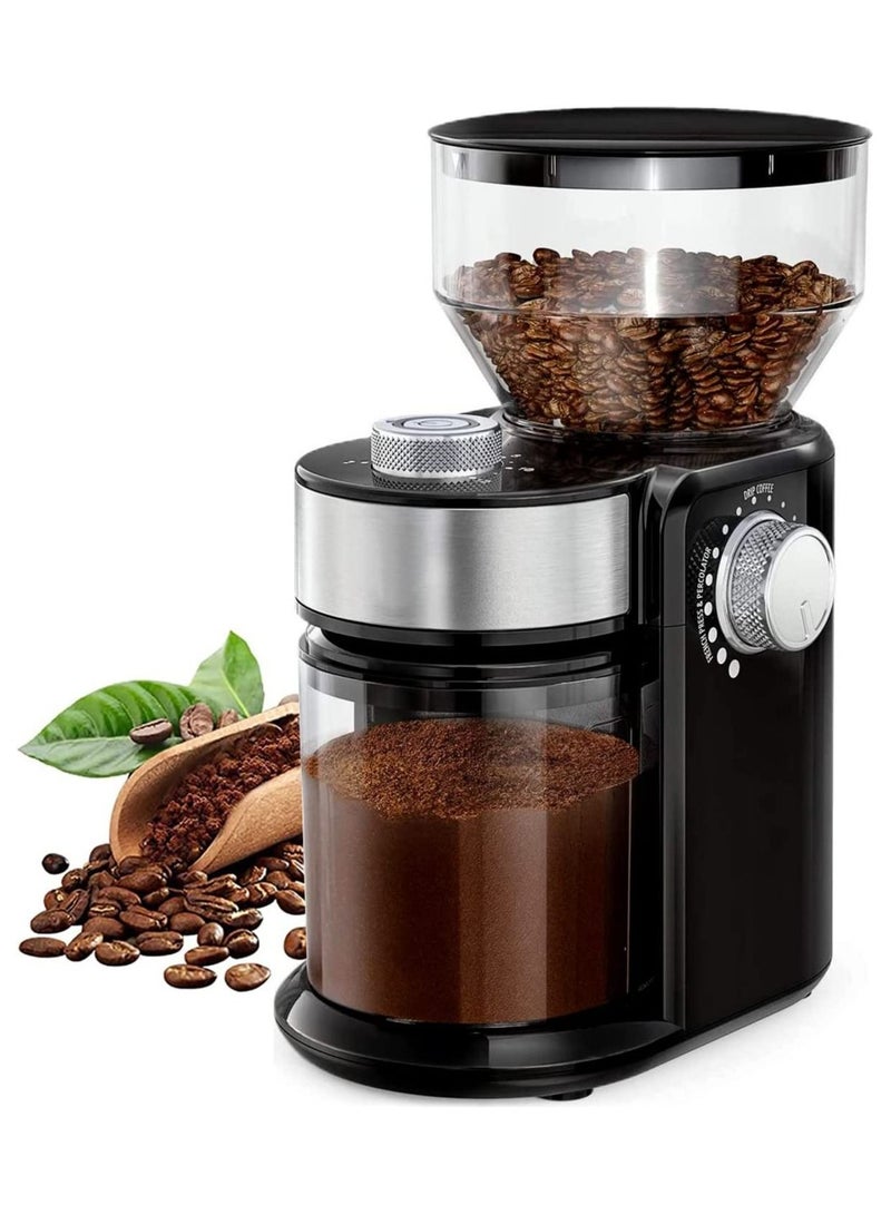 Electric Coffee Grinder Automatic Coffee Bean Grinder for French Press Drip Coffee and Espresso Adjustable Burr Coffee Grinder with 18 Settings 12 Cups Black