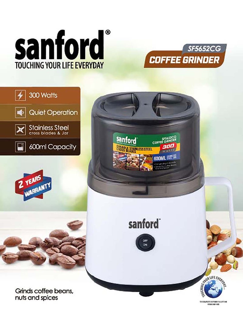 SANFORD COFFEE GRINDER 300WATTS 600 ml 300 W SF5652CG BS A White