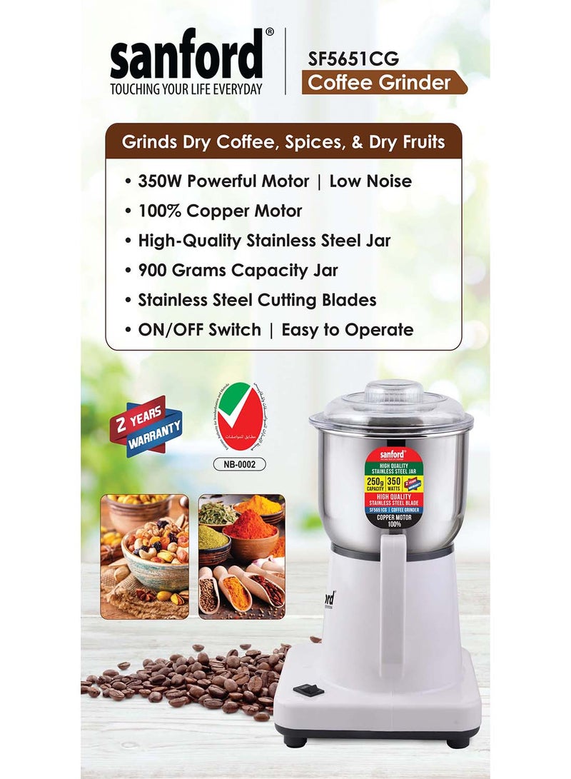 SANFORD COFFEE GRINDER 200 WATTS 0.9 kg 200 W SF5651CG BS White