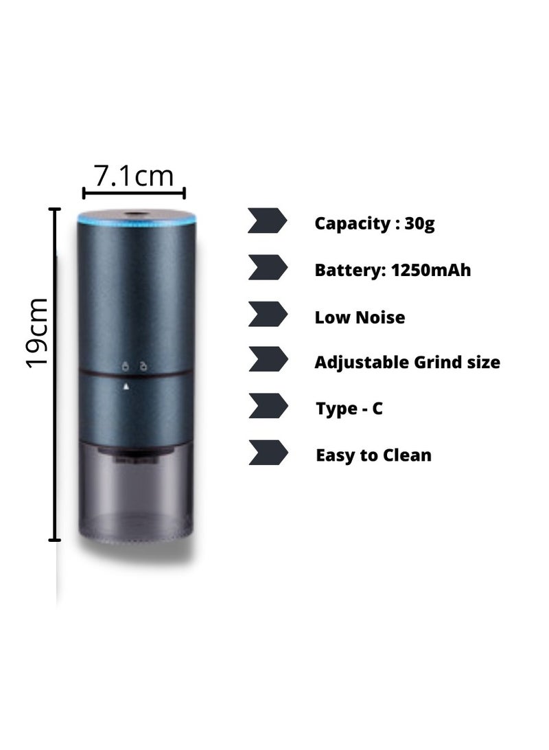 Electric automatic portable coffee grinder  with ceramic burr Blue -s