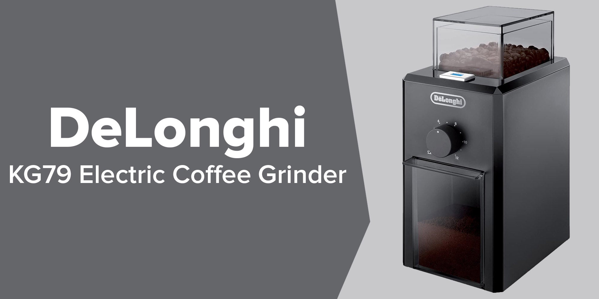 Electric Coffee Grinder With Fineness Selector , Burr Grinding System , 12 Cups Capacity 110 W KG79 Black