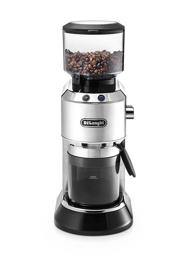 Dedica Pump Style Coffee Grinder With Large Bean Hoper , Burr Grinding System 14 Cups Capacity 150 W KG521.M Dedica Silver/Clear/Black