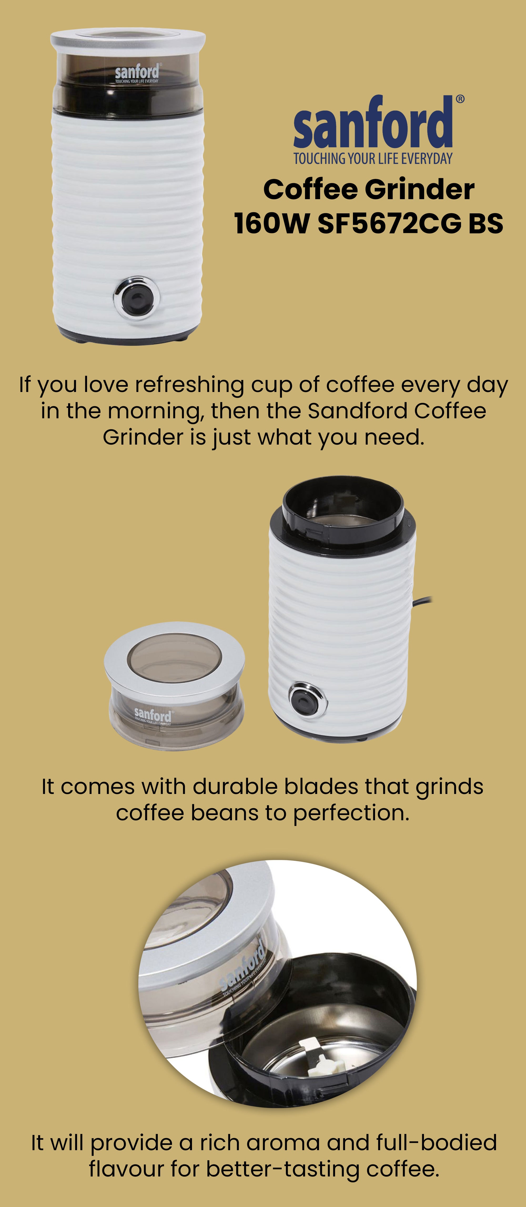 Coffee Grinder 160.0 W SF5672CG BS White