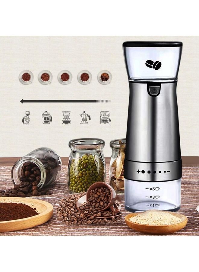 Electric Coffee Grinder with USB Charging Cable 15.0 W Grinder2202191 Silver