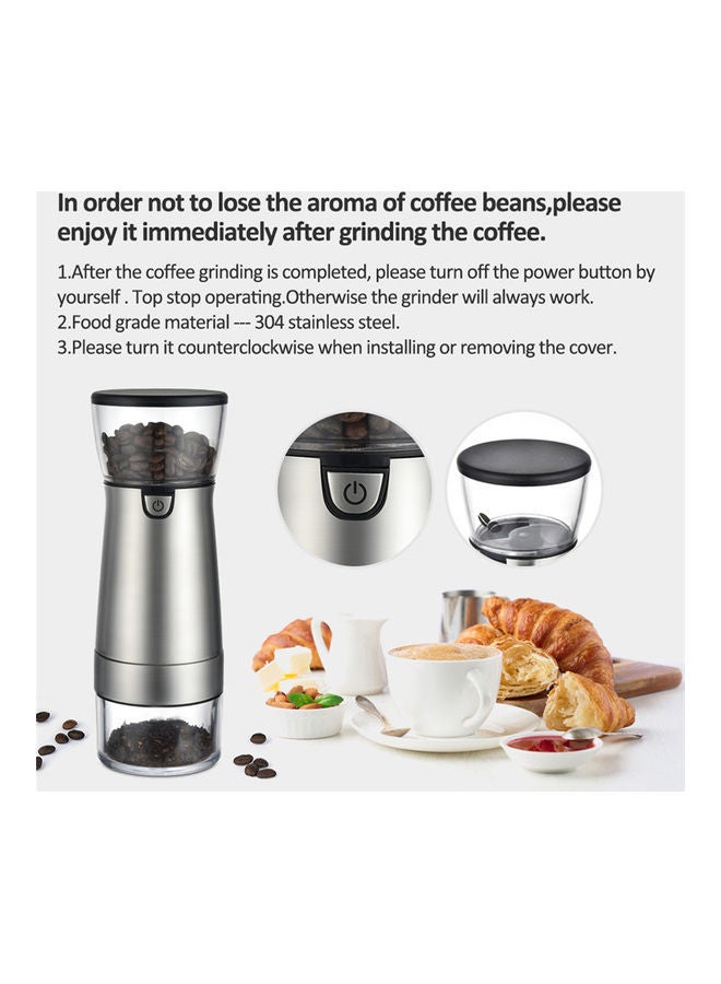 Electric Coffee Grinder with USB Charging Cable 15.0 W Grinder2202191 Silver