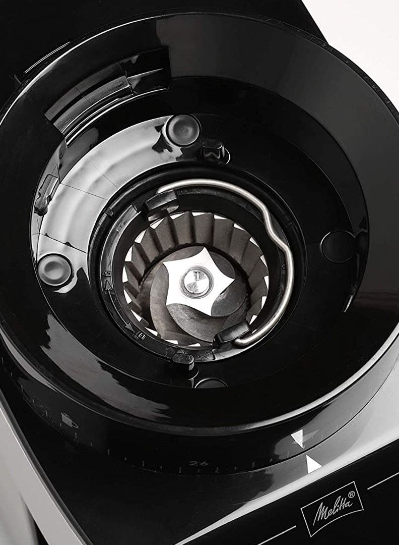 CALIBRA Electric Coffee Beans Grinder, 1027-01, Conical Burr, 160W, Black/Stainless Steel