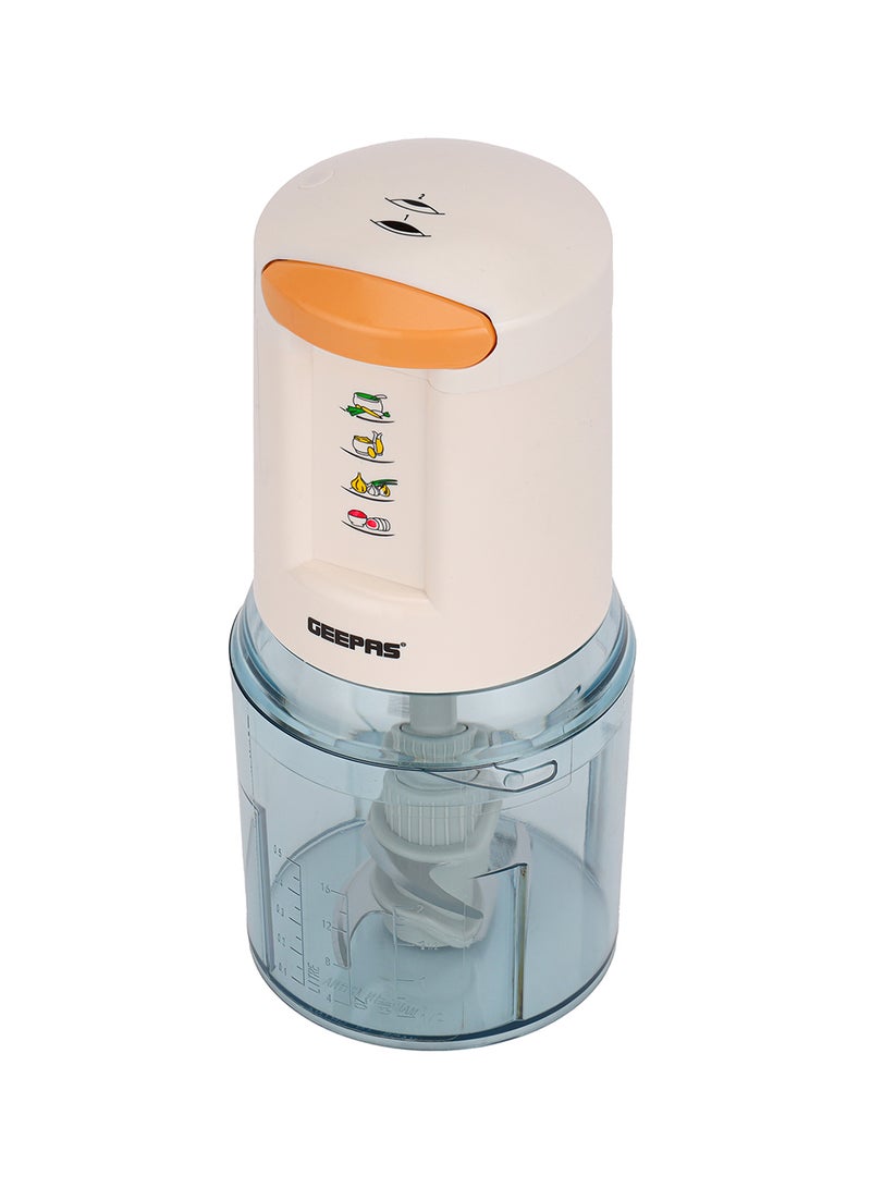 Geepas Mini Food Processor, Chopper| 4 Bi-Level Stainless Steel Blades| Perfect for Salads, Salsa, Pesto, Curry Pastes| Powerful Copper Motor 0.5 L 500 W GMC42012N White