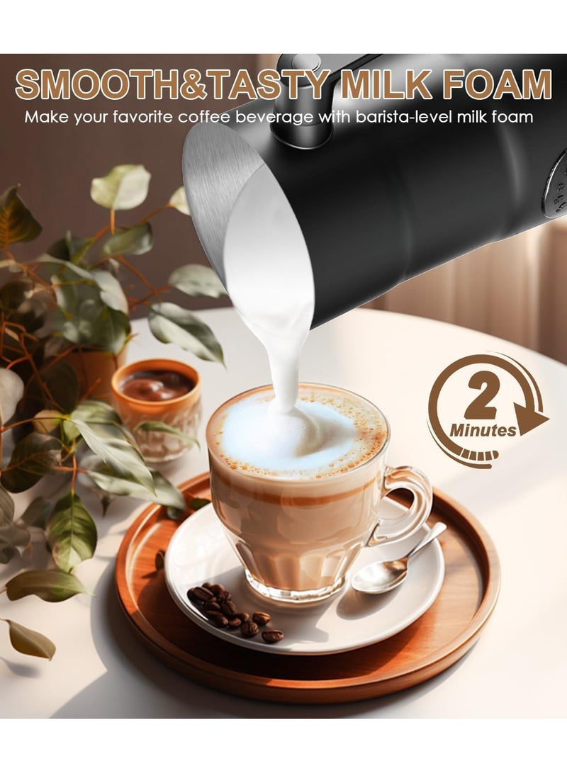 4 in 1 Milk Frother Electric 11.8oz/350ml Hot/Cold Foam Maker Intelligent Temperature Control Milk Warmer for Coffee, Latte, Hot Chocolate