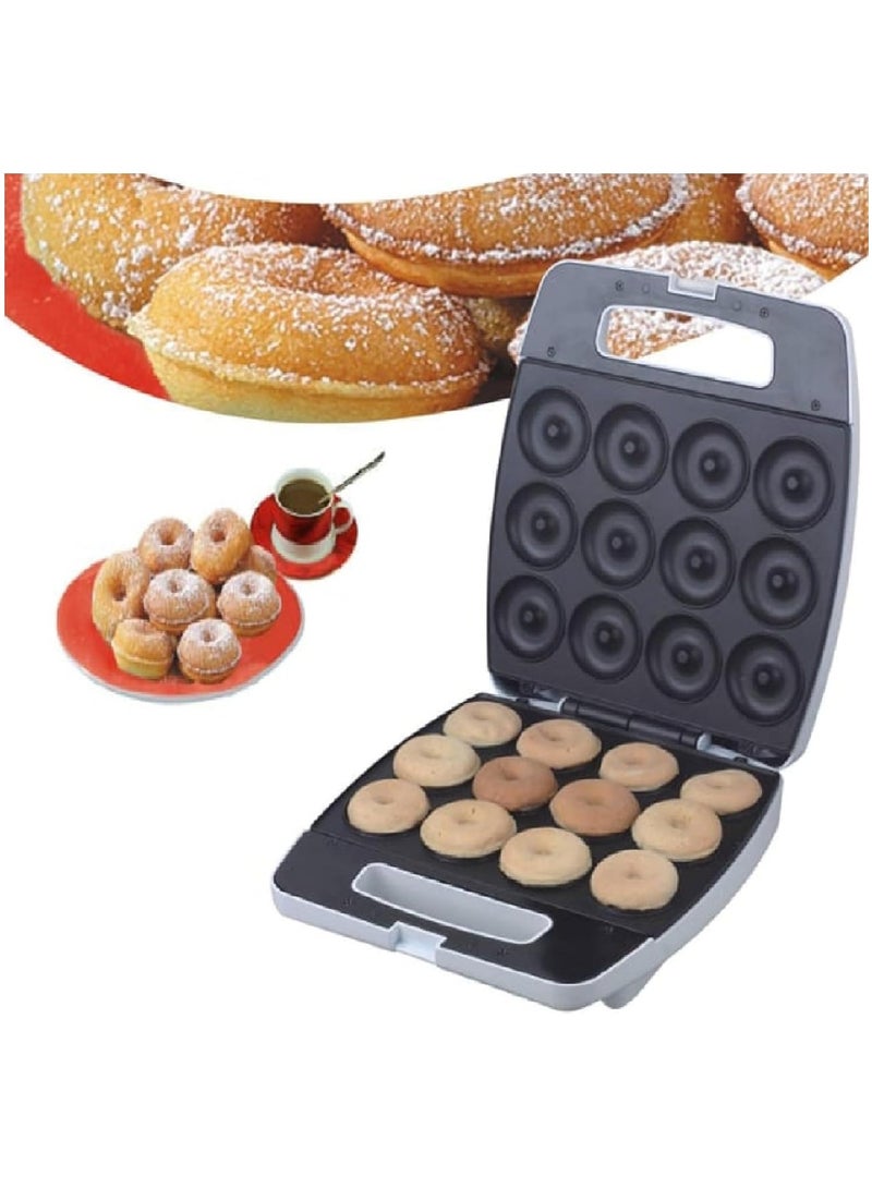 1400W Donut Maker Makes 12 Doughnuts Non-stick Surface Easy to Clean Mini Donut Maker Machine for Snacks Desserts & More