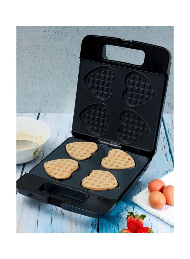 Non-Stick Heart Waffle Maker 4 Slice | Cool Touch Handle | Skid-Resistance Feet 1400.0 W GWM36543 Silver/Black