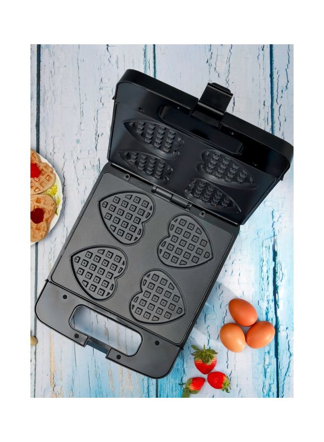 Non-Stick Heart Waffle Maker 4 Slice | Cool Touch Handle | Skid-Resistance Feet 1400.0 W GWM36543 Silver/Black