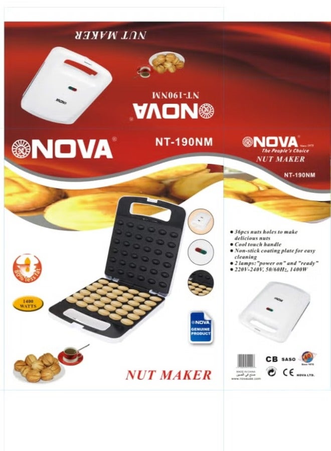 Electric Nut Cake Maker, High Capacity 24, Nut Baked Bread Waffle Sandwich Baking Machine, Frying Pan for Toaster, Breakfast, Kitchen, Oven Gift