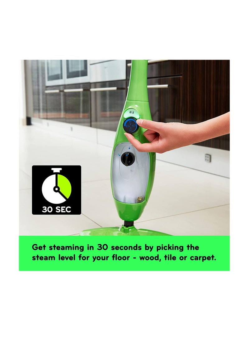 Green Color X5 Basic Mop 5 IN 1 All Purpose Hand Held Steam Cleaner for Home Use with 11 Piece Accessory Kit