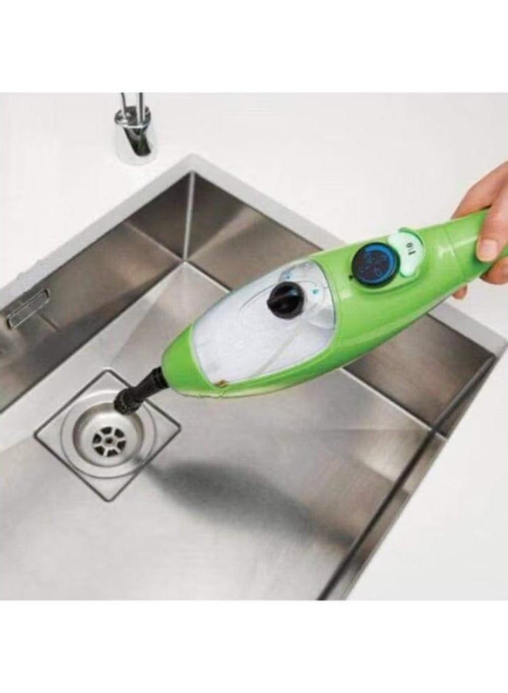 5-In-1 Portable Steam Mop Cleaner Set 0.38L x5 Green/Black/White