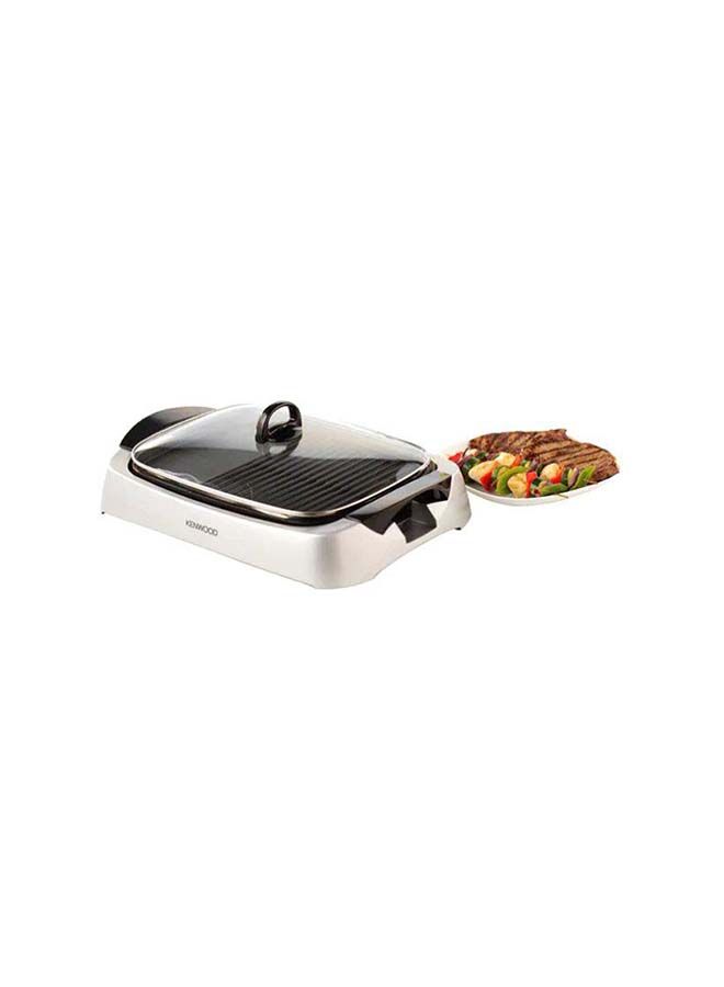 Health Grill, Glass Lid, Variable Temperature Control, Drip Tray, Oil Draining Channels, 2000 W HG266 Silver/Black