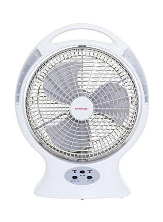 Rechargeable Desktop Fan With LED OMF1579 White/Grey