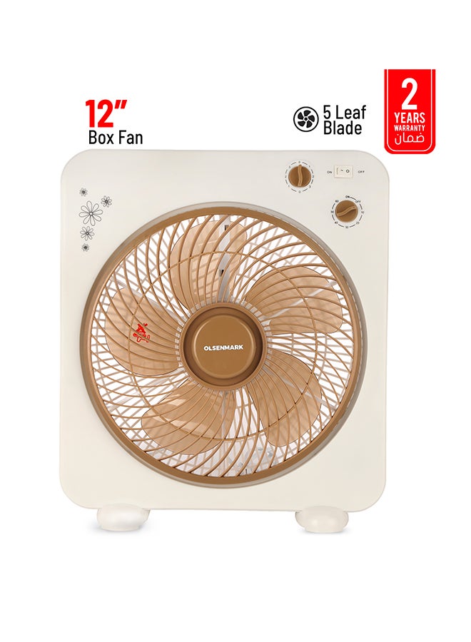 Protable Box Fan OMF1759 White/Brown