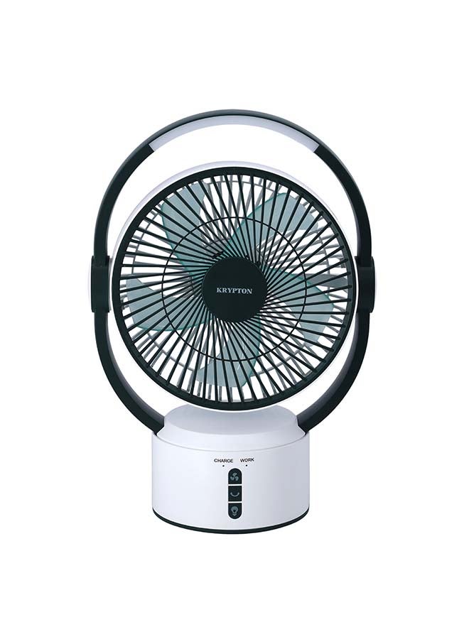 Rechargeable Table Fan With 12-Piece Bright LED Light KNF6293 White