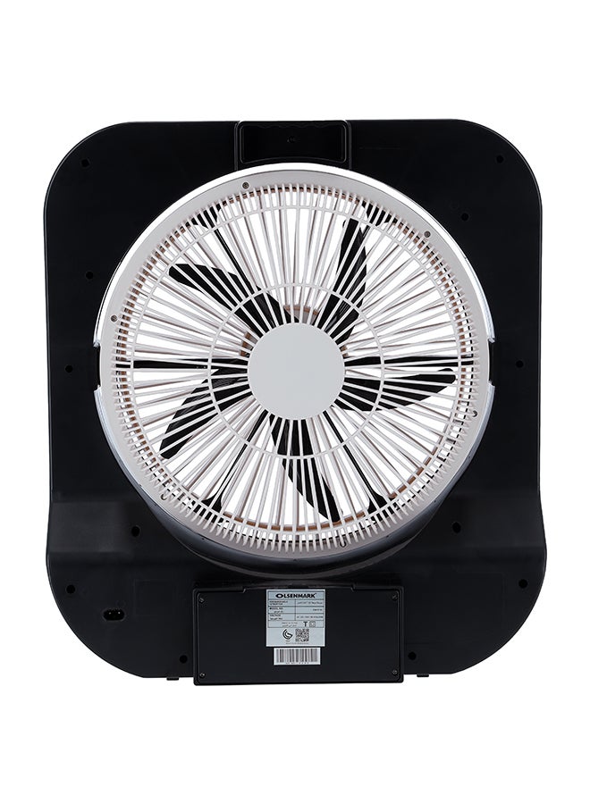 Stainless Steel Rechargeable Fan With Emergency Lantern OMF1751 White