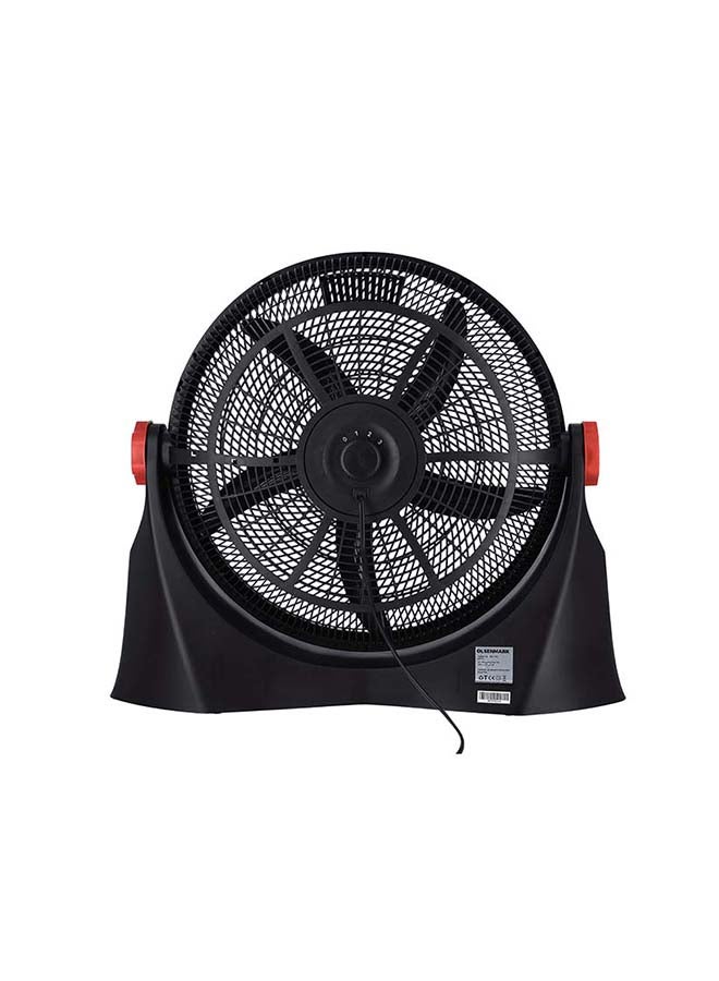 Heavy Duty Floor Fan - 3 Speeds, 5 Leaf Blade with Safety Grill OMF1799 Black